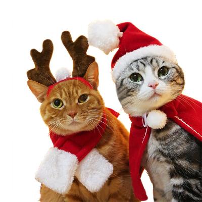 China Amazon Hot Sale Pets Dog Cat Hat Headwear Scarf Coat Cap Christmas Viable Pet Clothes for sale