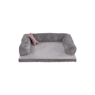 China Wholesale Luxury Soft Fabric Pet Accessories Travel Pet Bed Sofa Bite Resistance Pet Bed Warm Sofa for sale