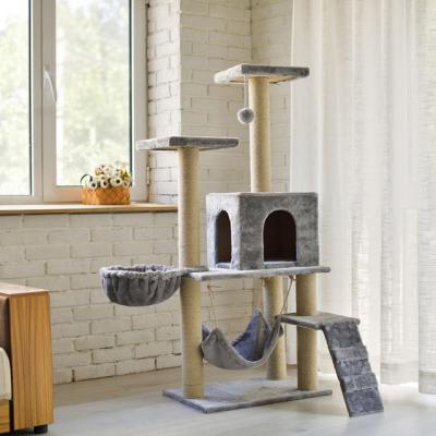 China Factory Price Viable Cheap Cat Tree Scratcher Wooden Cat Treehouse for sale