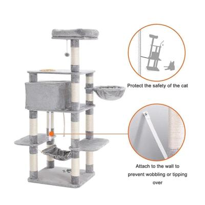 China Sustainable Cat Shelf Cat Scratcher Durable Sisal Rope Sleep Tree Tower Endurable Eco-Friendly Cat Shelf for sale