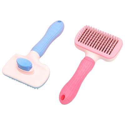 China New Design Pet Comb Viable Square Shape Stainless Steel Needle Pet Comb Skin Protection Pet Comb for sale