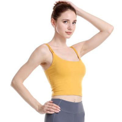 China 2021 New Yoga Vest Women's Sexy Back Beauty Band Yoga Vest Breathable Protective Chest Slip Top Yoga Clothes for sale