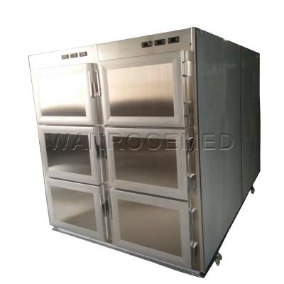 China American Style GA306 Medical Refrigerator Stainless Steel Corpse 6-Body Medical Mortuary Freezer for sale