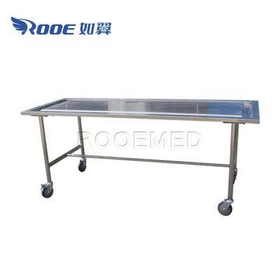 China American Medical Style GA201 304 Stainless Steel Morgue Built-in Drainage Hole Dissection Table for sale