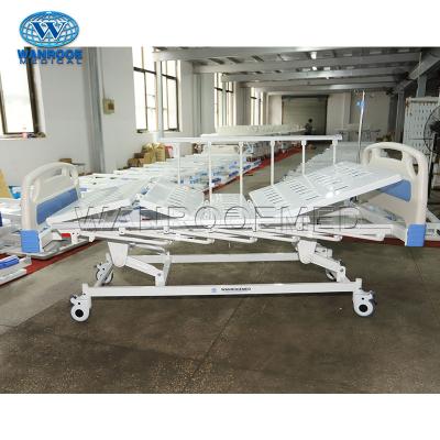 China Cheap BAM309 Manual Hospital Bed 3 Function Manual Crank ICU Lift Inpatient Nursing Bed for sale