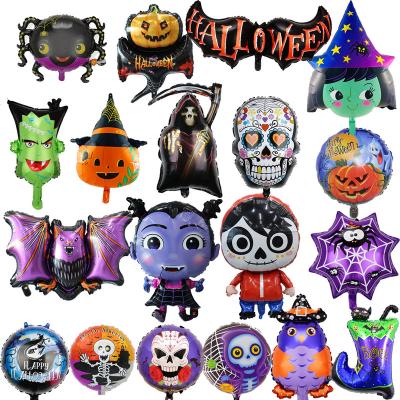 China Wholesale Festival Decoration Spot Halloween Foil Balloon Cartoon Shape Halloween Skull Sickle Ghost Balloon Decorations for sale