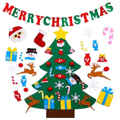 China Christmas Supplies 2022 New Christmas Decoration Puzzle Kids Decorative Felt DIY Christmas Tree Ornament for sale