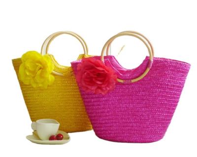 China Other High Quality Moroccan Ladies Straw Bag Natural Straw Beach Large Floral Bag for sale