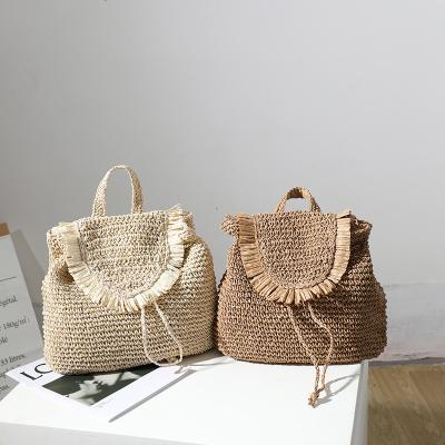 China Others Bucket Lace Casual Women Bag Vacation Cool Straw Crossbody Bag Portable Handbag Summer Rattan Beach for sale