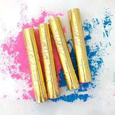 China Plastic & Flour pink and blue boy or girl gender reveal powder cannon baby party snaps cannon for sale