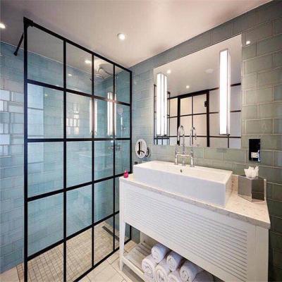 China With Aluminum Screen Black Shower Screen Aluminum Frame Bathroom Shower Screen Extension Profile Walk-in Shower Bath Screen for sale