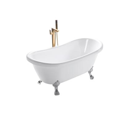 China Solid Acrylic High Quality Classic Tiger Claw Feet Outdoor Bathtub Cheap Price Free for sale