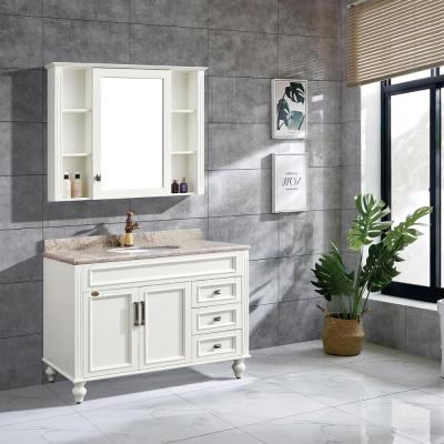 China Antique Classic Luxury Solid Wood Bathroom Vanity Cabinet for sale