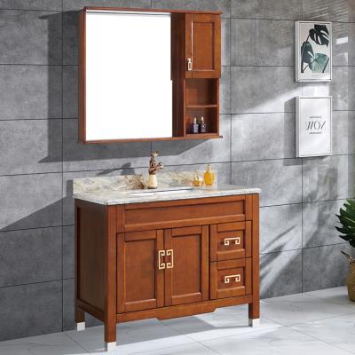 China Antique Classic Rustic Wood Drawer Bathroom Vanity Cabinets for sale