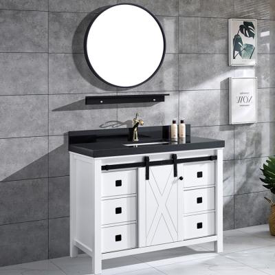 China Antique Solid Wood 36 Inch Modern Furniture Bathroom Vanity With Mirror for sale