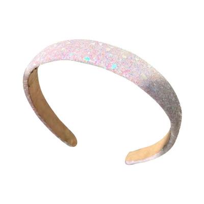 China Dress up Wholesale Bling Sparkle Headband For Girls Hair Accessories Glitter Hairbands Sparkly Wide Hair Bands for women for sale