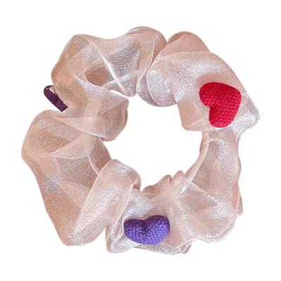 China Dress up Korean Candy Color  Transparent Hair Scrunchies With Colorful Ball Cute Elastic Rubber Girls's Hair Tie for sale