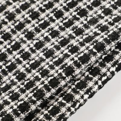 China Blackout factory new plaid classic black white fashion wool fabric for clothing material for sale