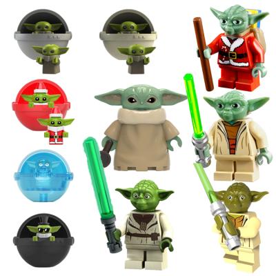 China Safety Starwars Bricks Mini Baby Yoda Mandalorian Building Block Figures Christmas Gift Smart Toy for sale