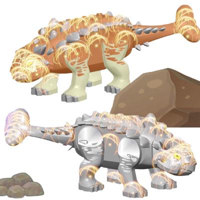 China Safety Large Dinosaur Silver Brown Ankylosaurus Action Figure Building Block Toys Children Toy Gift KF836 KF837 for sale