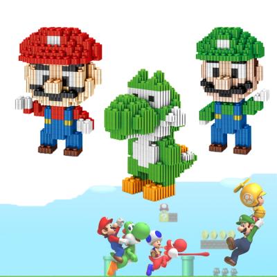 China Diamond Small Particles Creative Safety Cartoon Mario Building Blocks Smart DIY Micro Toy PGC010 PGC011 PGC015 for sale