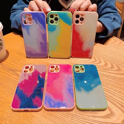 China Unique/Hard/Soft Fashionable Watercolor Plating Soft TPU Phone Case For iPhone 12 11 Pro Max Xr Xs Max for sale