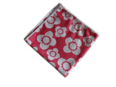 China White Flower Printed Microfiber Cleaning Cloth 80%Polyester 20%Polyamide for sale