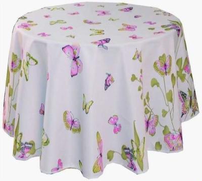 China Round Printed Polyester Table Cloth Banquet Polyester Table Cloth for sale