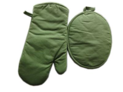 China High Quality Kitchen Set of Oven Glove and Potholder, Olive Green for sale