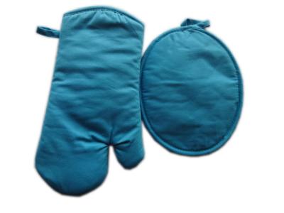 China Oven Mitt and Potholder Gift Set 2pk , Blue for sale