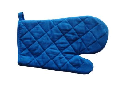 China Kitchen Helper Oven Mitt Solid Dark Blue Cotton Quilted Blue Oven Mitt for sale