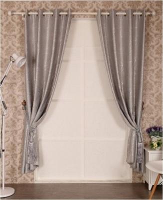 China Embossed Black Out Window Curtain with Flocking for sale