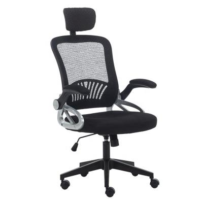 China Cheap Executive Office Desk Furniture Swivel Ergonomic Office Chair Mesh With Flip-Up Ergonomic Arms for sale