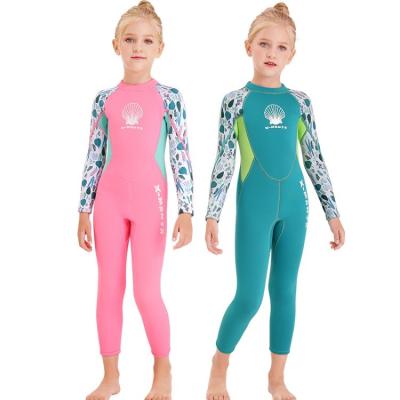 China 2021 New 2.5MM Kids Neoprene Kids 2.5MM Anti-UV One-Piece Wetsuit Girl Surfing Swimsuit for sale