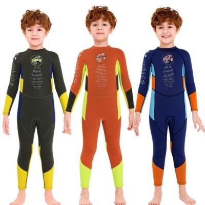 China 2021 New 2.5MM Kids Anti-UV One Piece Keep Warm Back Zipper Neoprene Kids Boys Wetsuit Swimsuit for sale