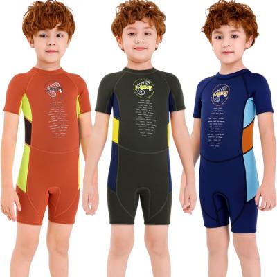 China KeepWarm 2021 New Kids Anti-UV Back Zipper 2.5MM One-Piece Shorts Girdles Neoprene Kids Boys Wetsuit Swimsuit for sale