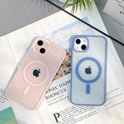 China Bestselling Shockproof Clear Transparent Case For iPhone 14 Pro Max Magnetic Patch Phone Case For iPhone 13 Pro Max for sale