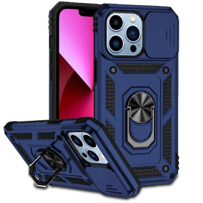 China Phone Cover With Ring Magnetic Car Kickstand Back Mobile Phone Accessories Cover Camera Ring Holder Shockproof Armor Phone Case For Iphone 14 13 11 12 pro max for sale