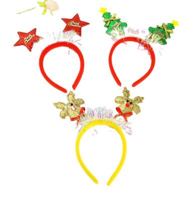 China Large Christmas Sequin Snowflake Antler Headband Decoration GL-77 for sale