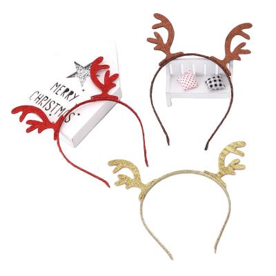 China Cute Christmas Antler Hair Accessories Candy Sell Cute Cartoon Hair Circle Head Buckle Christmas Decorations GL-65 for sale