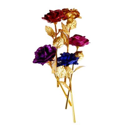 China Creative resin gold foil roses, simulation roses, Christmas ornaments for sale