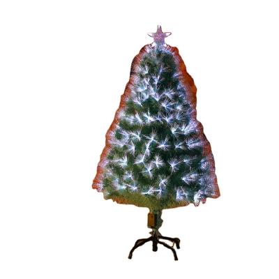 China PVC Christmas Fiber Tree Christmas Tree Christmas Decoration Light Blue White Radiating Light Up Tree 150cm 210cm for sale