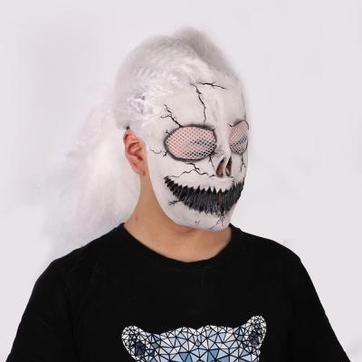 China Environmental Protection Latex Halloween White Hair Evil Spirits Evil Spirits Headgear Party Atmosphere Dance Ghost Festival Bar Atmosphere Mask Carnival Delicate Performance Show for sale