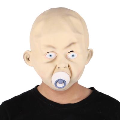 China Emulsion Halloween Face Bald Horror Headgear Makeup Ball Horror Flesh Color Bar Atmosphere Party Culture Holiday Props for sale