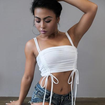 China 2022 Arrivals Breathable Wrapped Chest Women's Strap Ruched Tube Top for sale