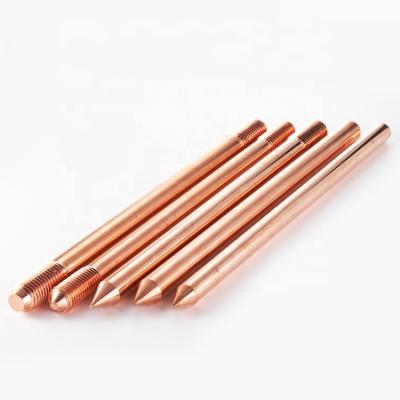 China Ground System Pure Copper Ground Rod Grounding Rod For Electrical Utilities for sale