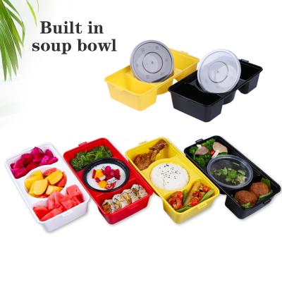 China Portable Disposable Bento Disposable Environmental Plastic Box Take Out Packaging Lunch Box Disposable Lunch Boxes for sale