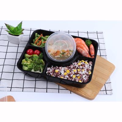 China Rectangle Disposable Plastic Lunch Box Meal Leakproof Box For Food for sale