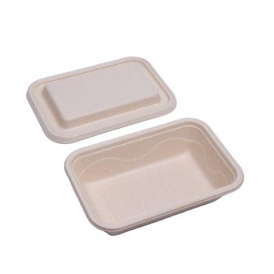 China Disposable Disposable Tableware Paper Pulp Food Container Customized Takeout Box With No Compartment for sale