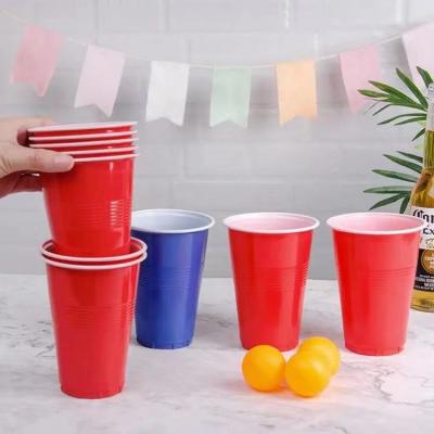 China 12.16 oz PP PS red beer cup pie cup plastic disposable cup disposable lunch boxes for sale